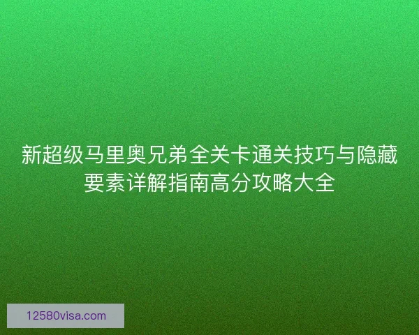 新超级马里奥兄弟全关卡通关技巧与隐藏要素详解指南高分攻略大全