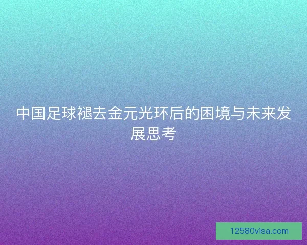 中国足球褪去金元光环后的困境与未来发展思考